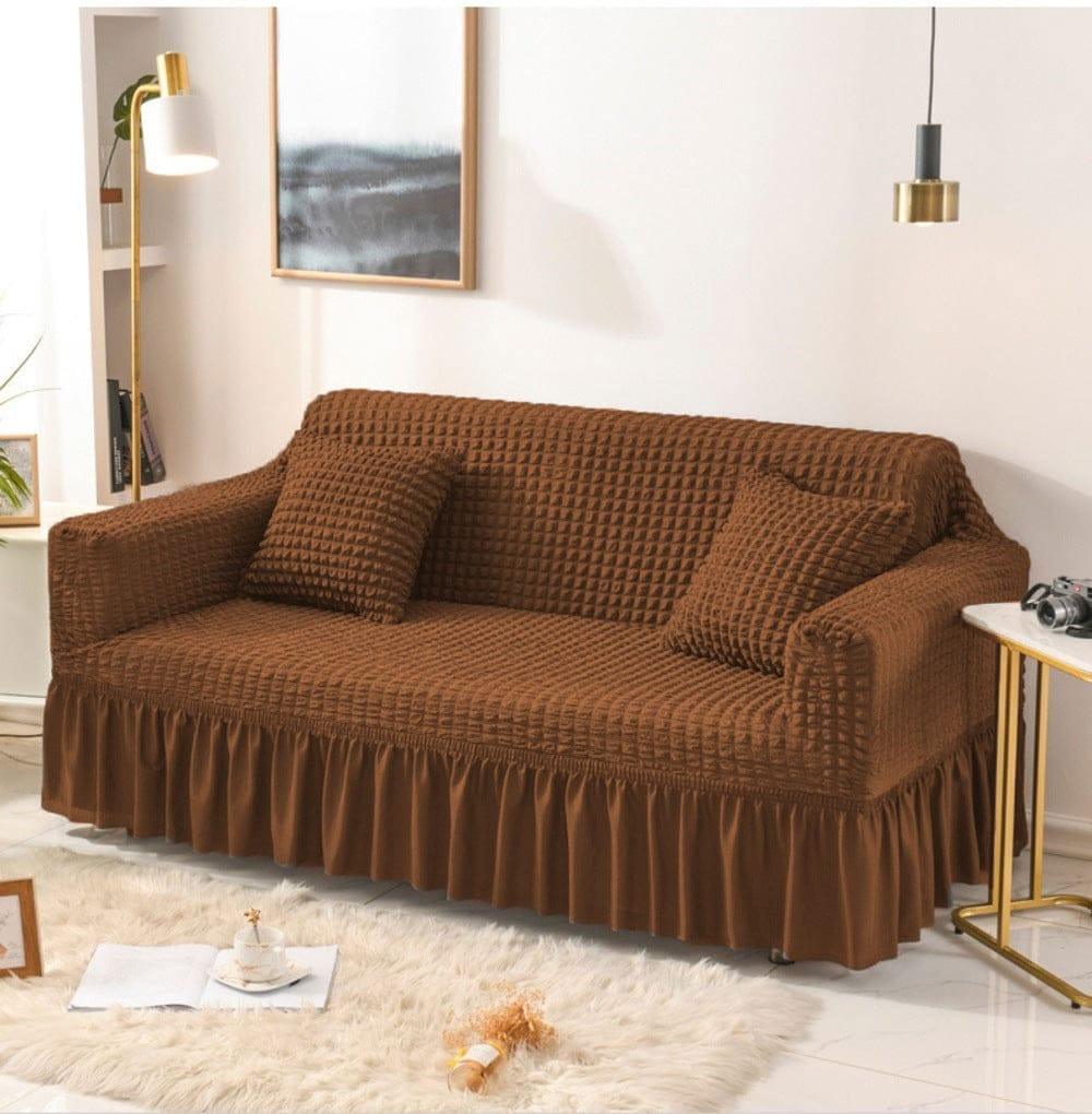 Frill Style Bubble Stuff Sofa Cover (Copper Color)