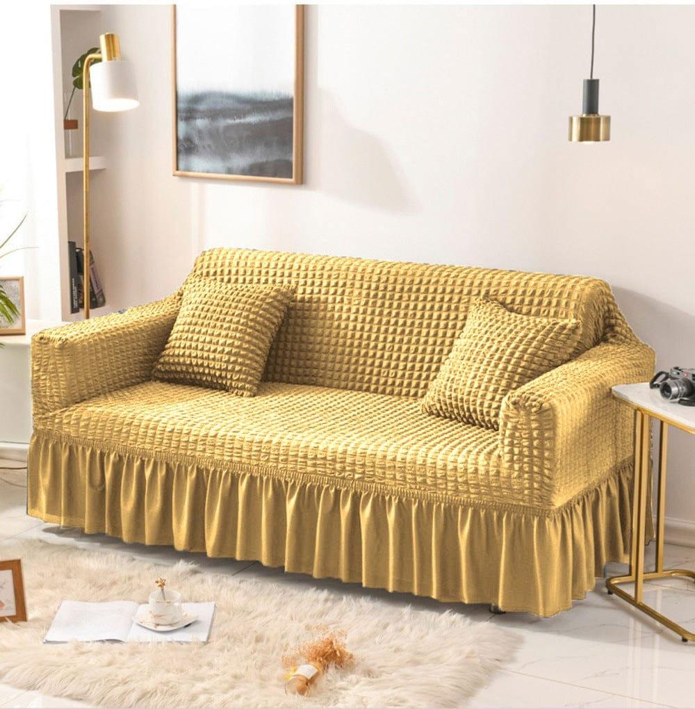 Frill Style Bubble Stuff Sofa Cover (Skin Golden Color)