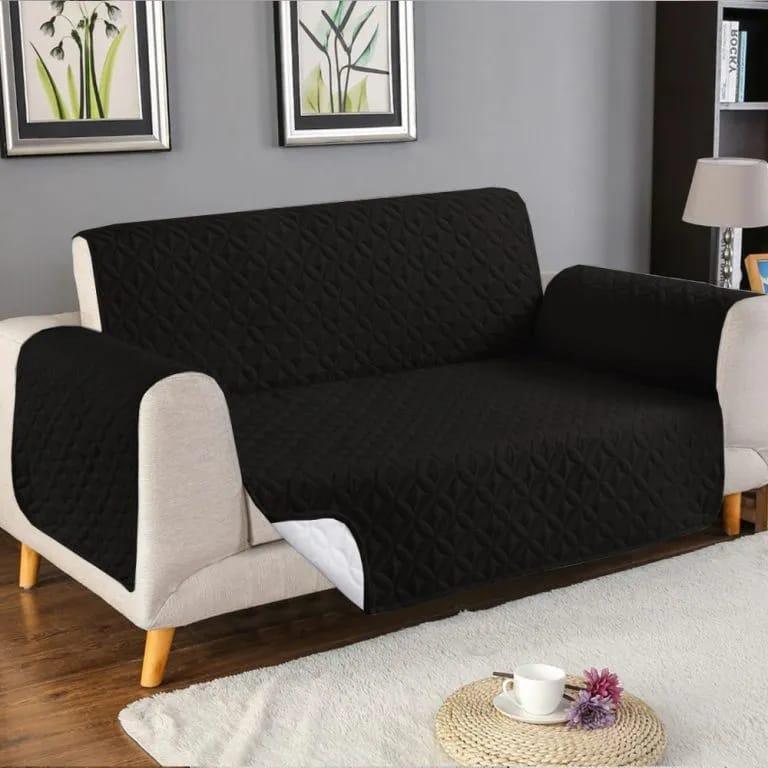 Ultrasonic Quilted Sofa Cover (Black Color)