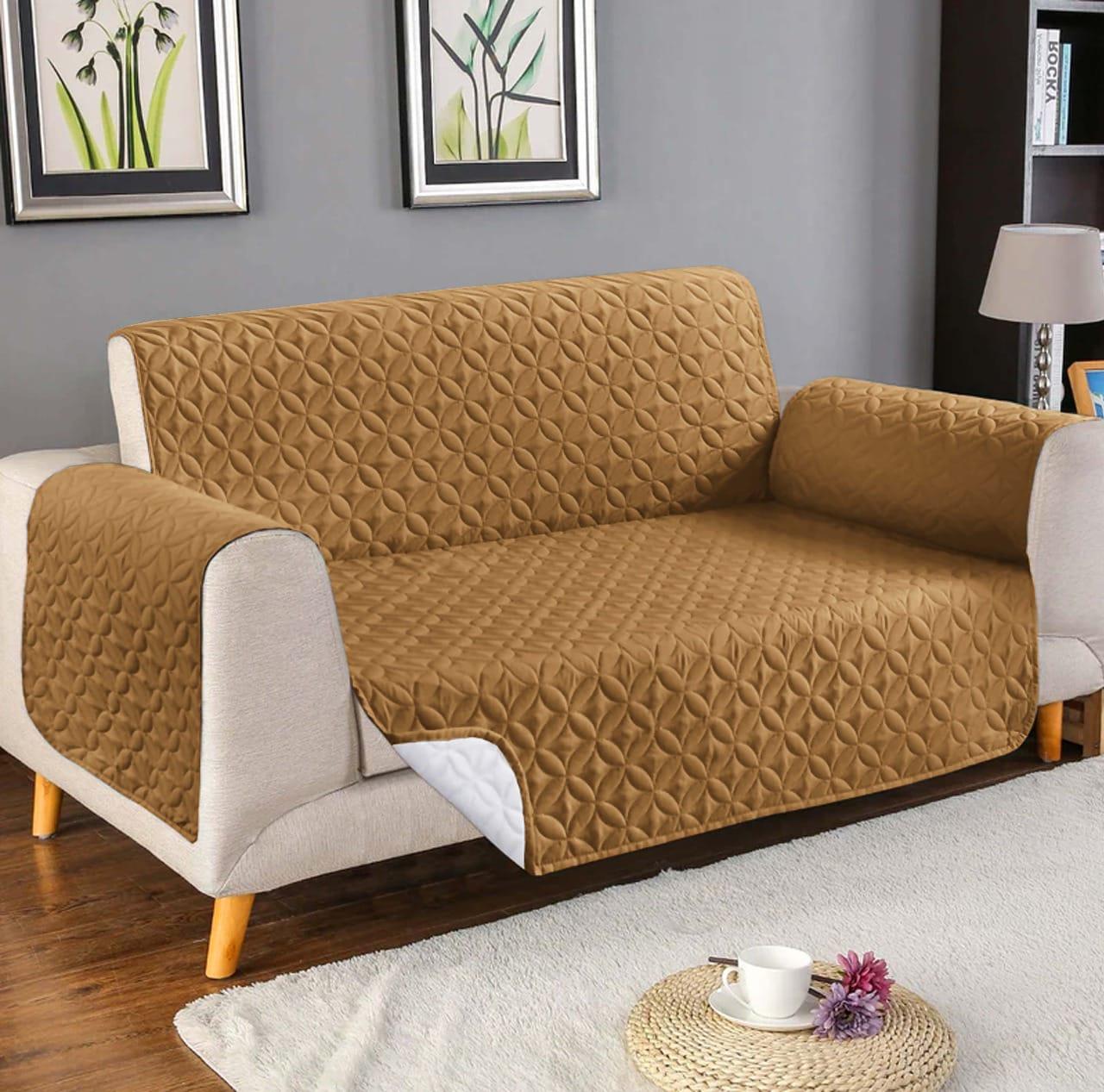 Ultrasonic Quilted Sofa Cover (Copper Color)