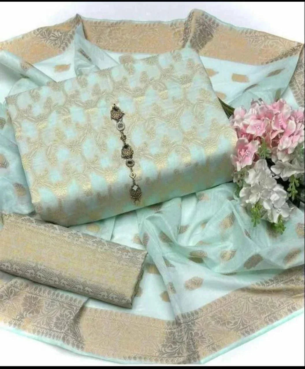 Special Eid Collection: Restocked with New Light Colors - Unstitched Cotton Jacquard 3-Piece Set