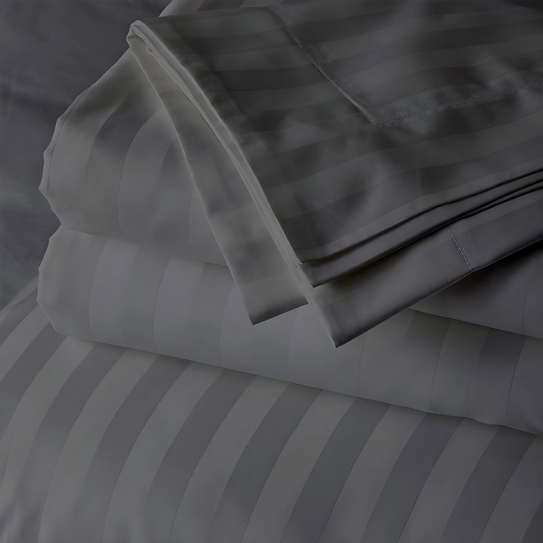 LUXURY 3PC FITTED STRIPE BEDSHEET