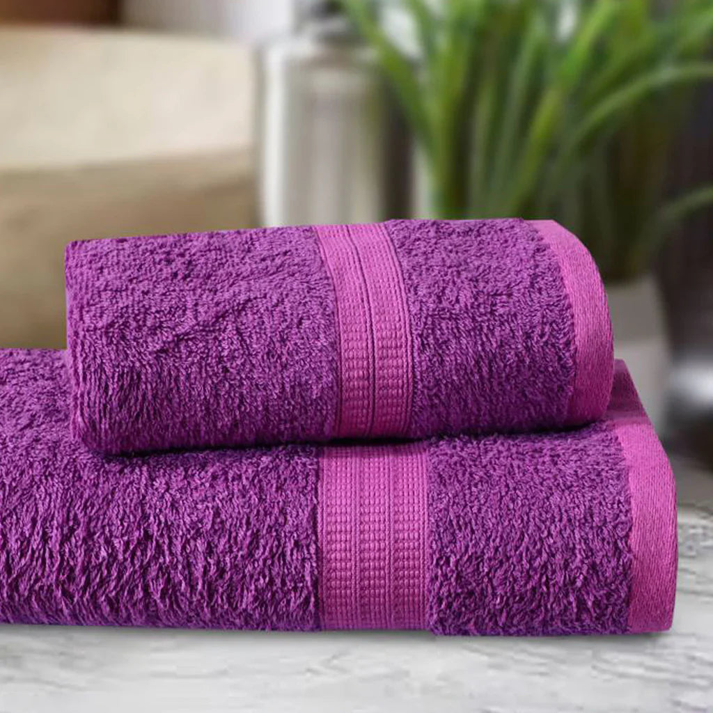 Export Quality Towel Set Magenta (Pack Of 2)
