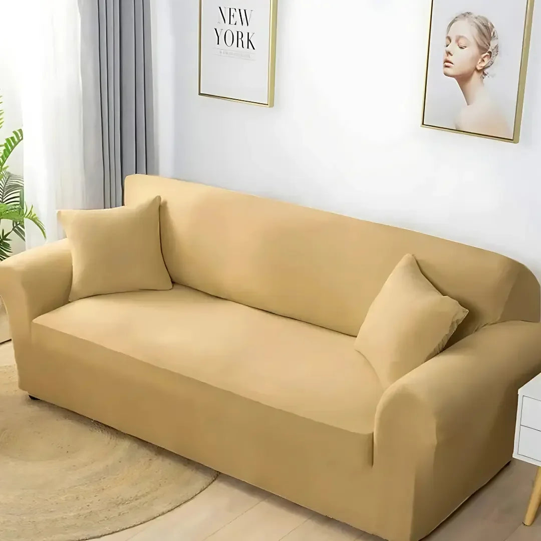 Fitted Micro Mesh Sofa Cover(Skin Golden Color)