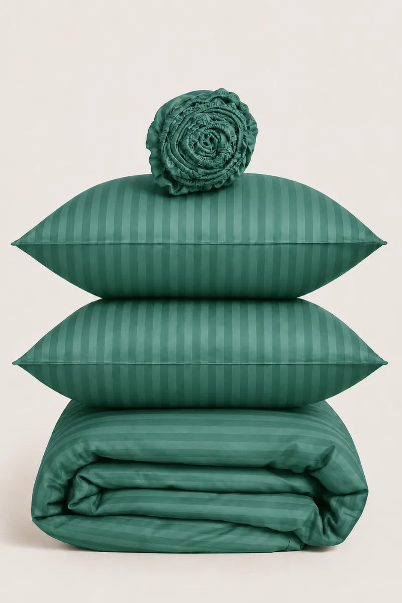 Teal Green Quilt Cover Set (6PCS - King Size)