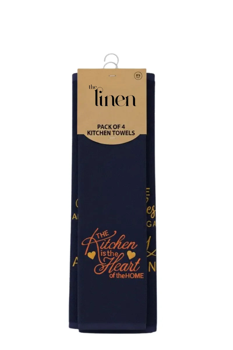 Embroidered Hanging Kitchen Towels – Luxurious Velvet – Pack of 2 & 4