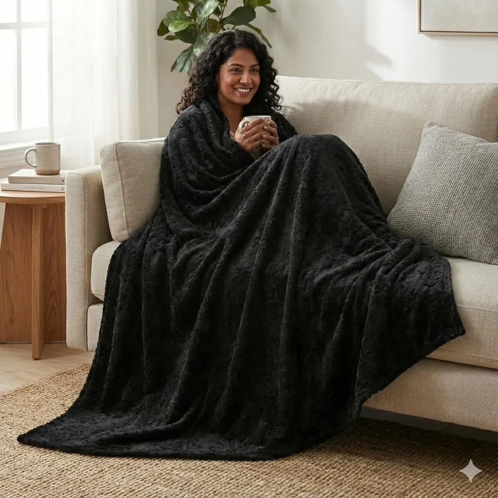 Premium Dyed Embossed AC Fleece Blanket