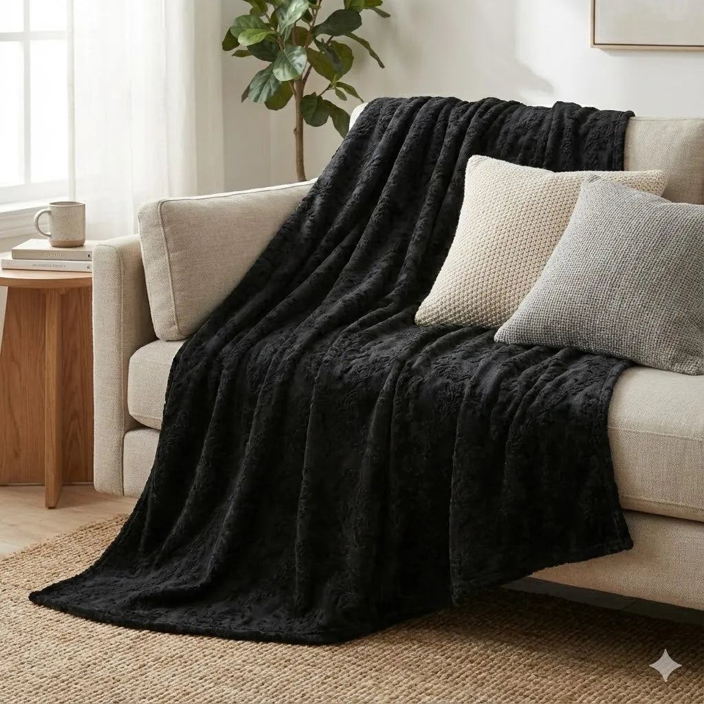 Premium Dyed Embossed AC Fleece Blanket