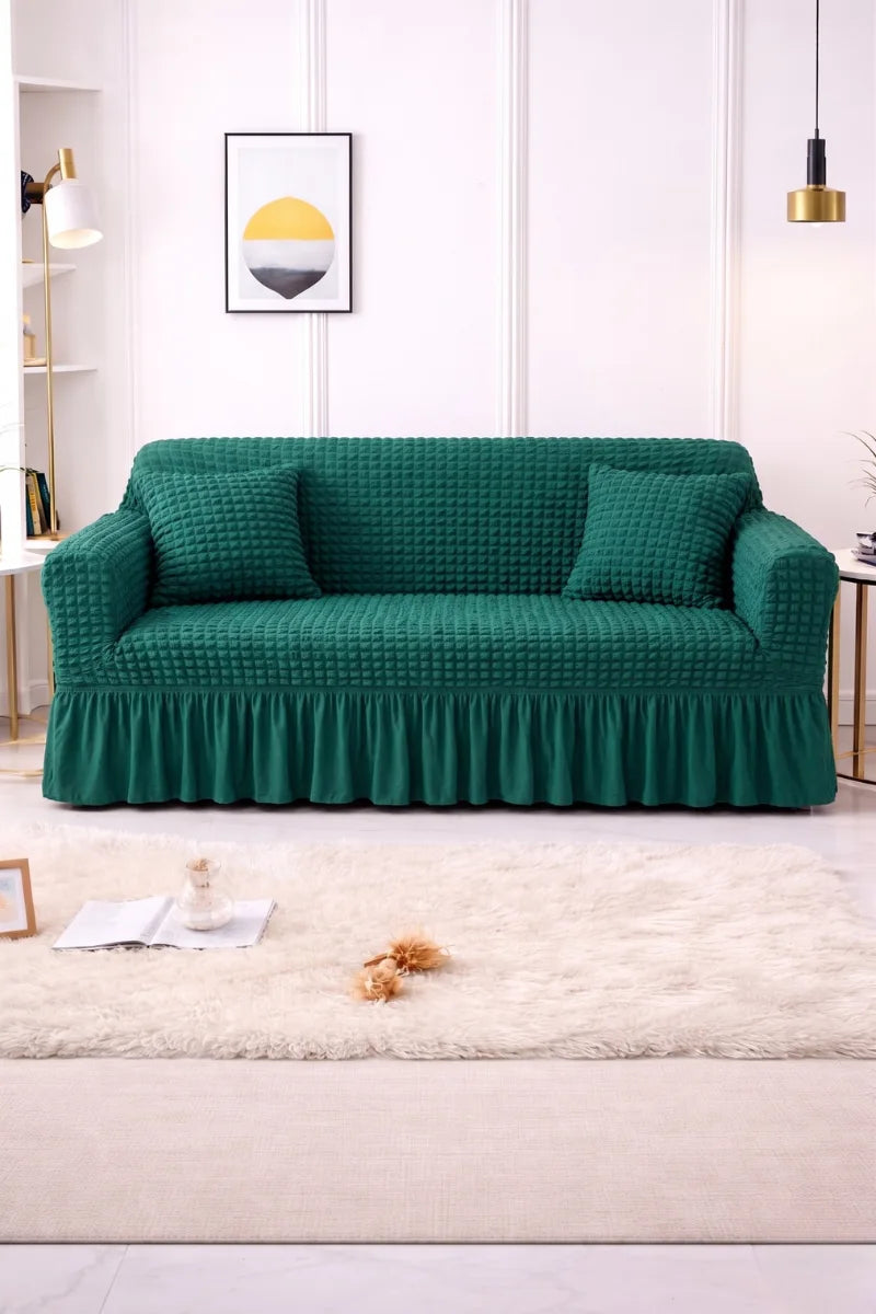 Frill Style Bubble Stuff Sofa Cover (Zinc Color)