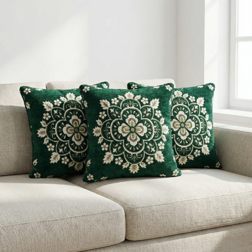 5 PCS Velvet Jacquard Cushion Covers Set