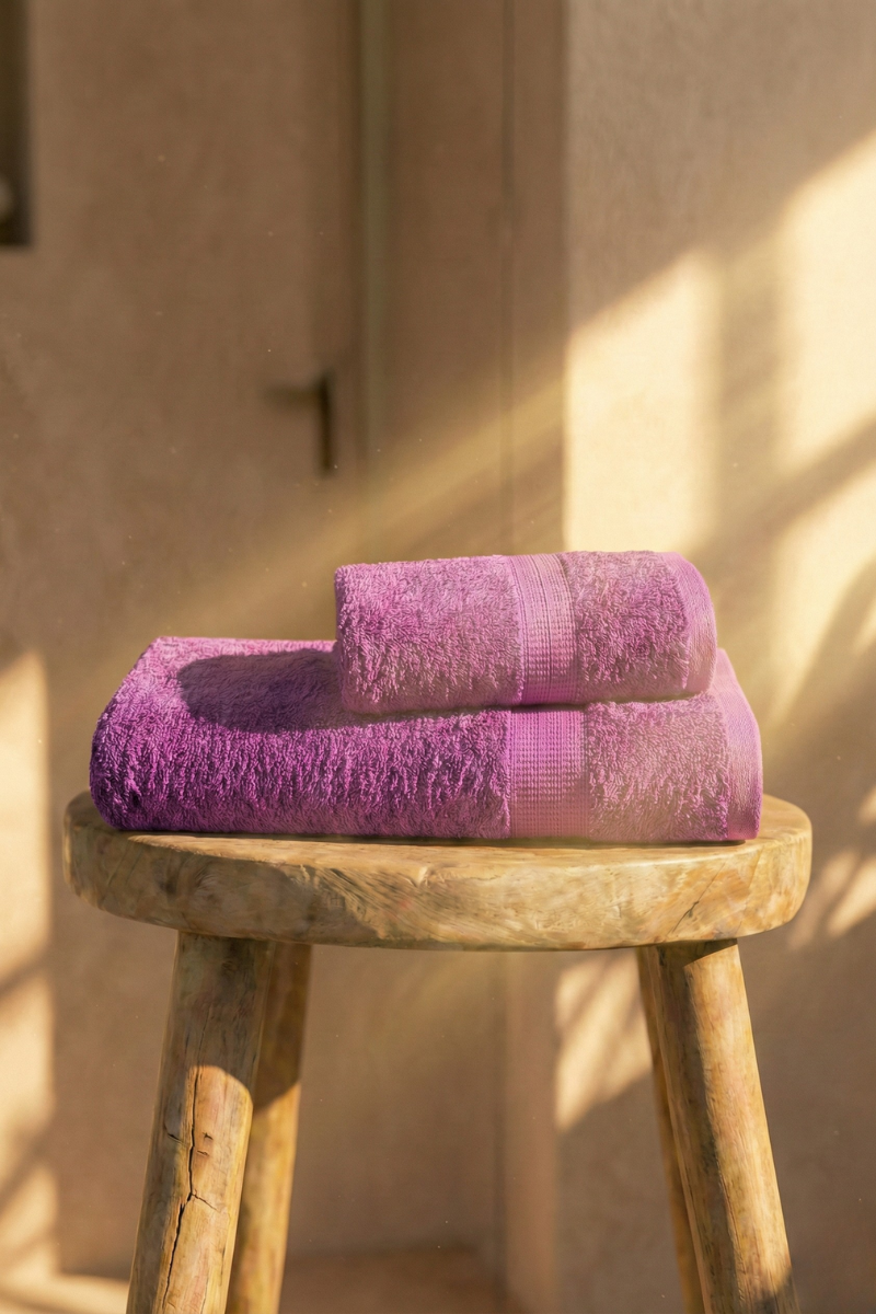 Export Quality Towel Set Magenta (Pack Of 2)
