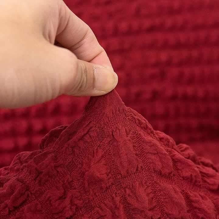 Frill Style Bubble Stuff Sofa Cover (Maroon Color)
