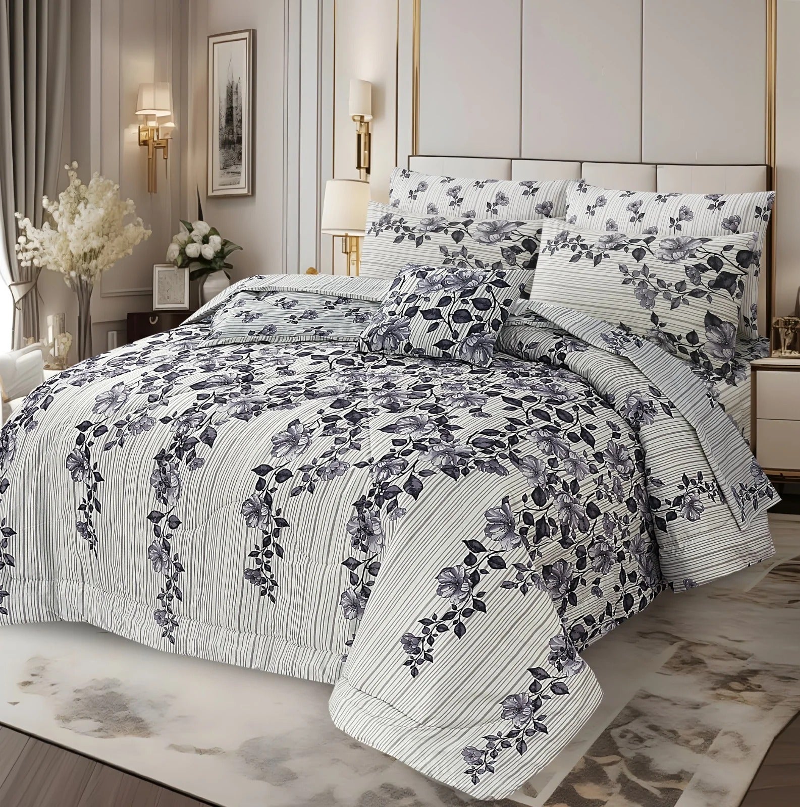 New Arrival 7PC Salonika Cotton Comforter Set