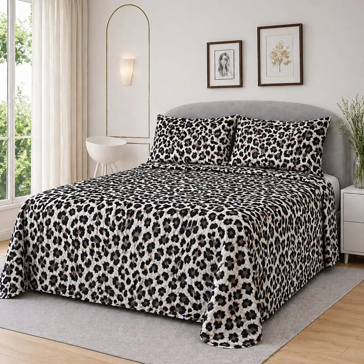 Premium Micro Rich Cotton Double Bed Bedsheet Set – 93x96 | Soft & Elegant Design