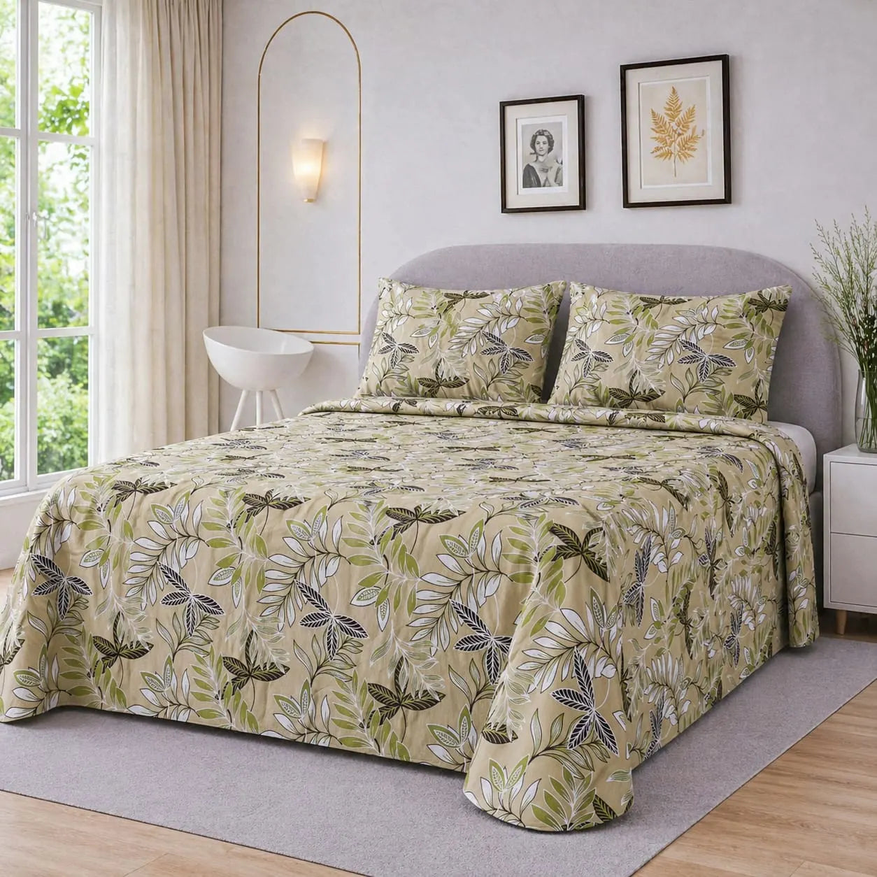 Premium Micro Rich Cotton Double Bed Bedsheet Set – 93x96 | Soft & Elegant Design