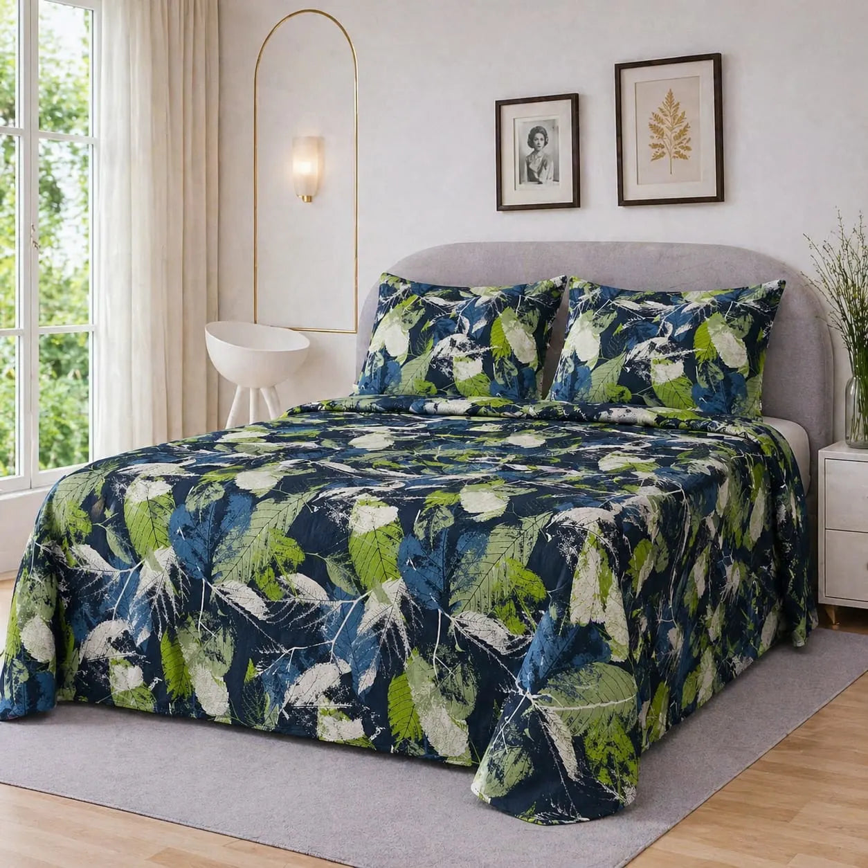 Premium Micro Rich Cotton Double Bed Bedsheet Set – 93x96 | Soft & Elegant Design