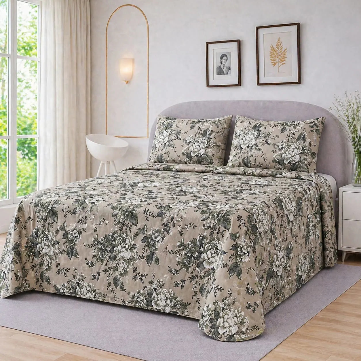 Premium Micro Rich Cotton Double Bed Bedsheet Set – 93x96 | Soft & Elegant Design