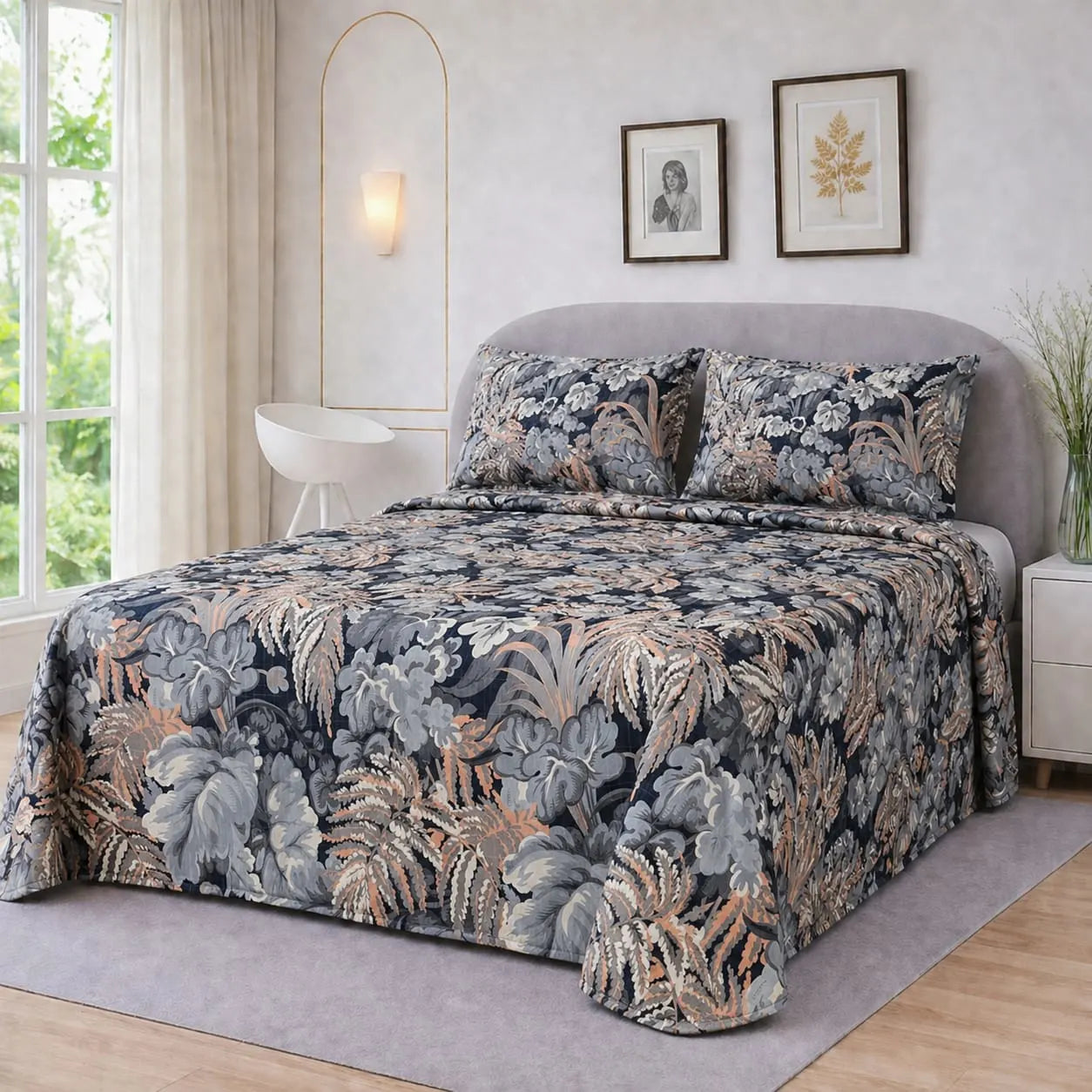 Premium Micro Rich Cotton Double Bed Bedsheet Set – 93x96 | Soft & Elegant Design