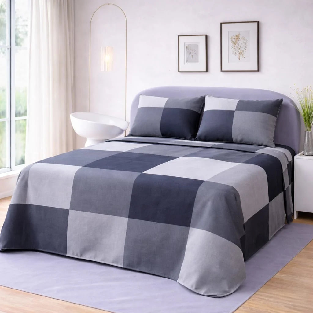 Premium Micro Rich Cotton Double Bed Bedsheet Set – 93x96 | Soft & Elegant Design