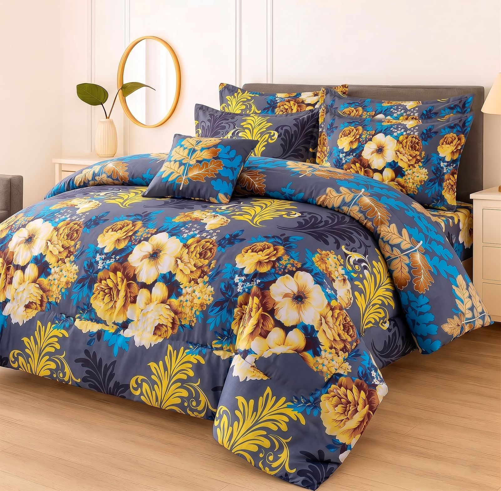 Premium King Size 7-Piece Comforter Set | Complete Bedding Collection