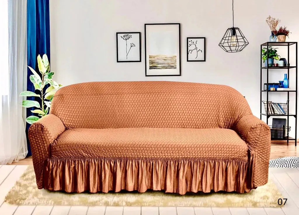 Frill Style Butterfly Stuff Sofa Cover (Copper or Brown Color)