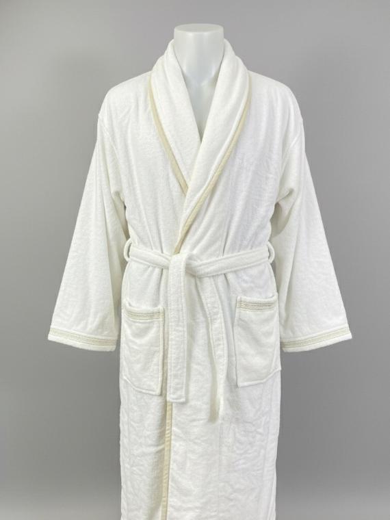 Luxury Velvet Embroidery Unisex Bathrobe – 100% Cotton with Slipper & Towel