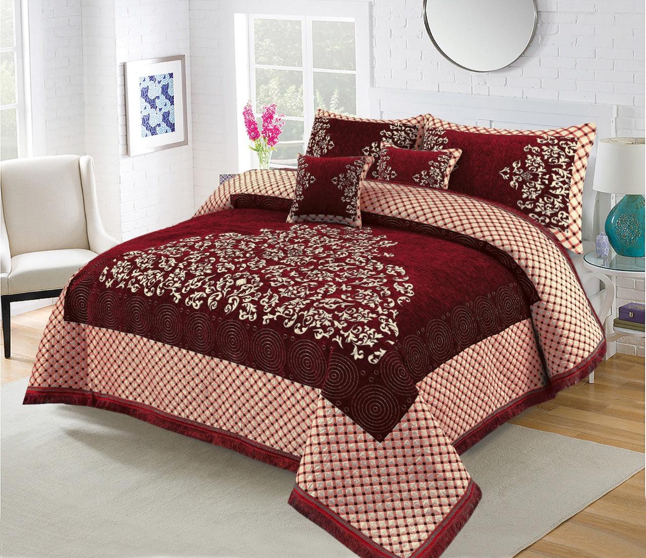 Velvet Jacquard Bed Sheet 5 Pcs set King Size
