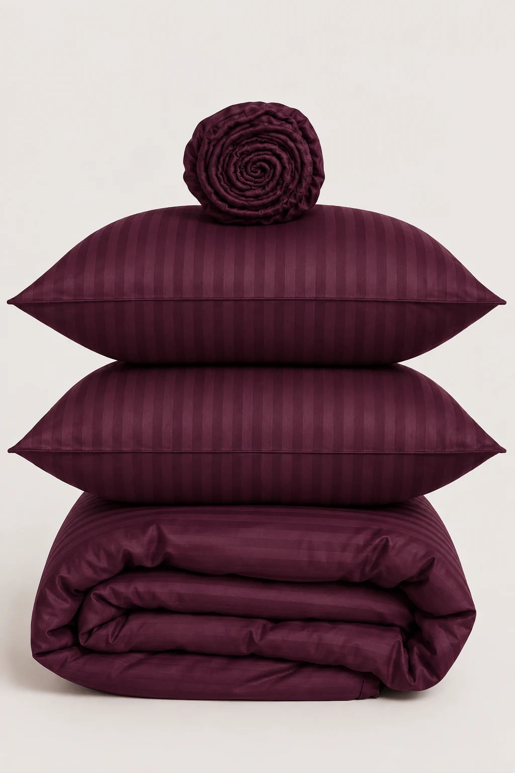 Maroon Red Quilt Cover Set (6PCS - King Size)
