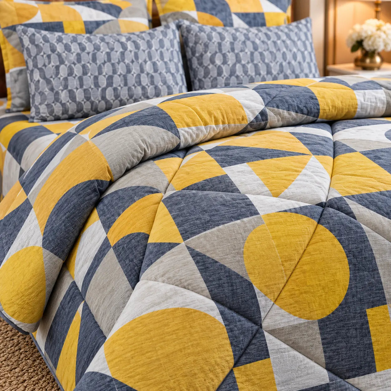 Premium 6-Piece Double Bed Comforter Set with Quilted Comforter, Bed Sheet & 4 Pillow Covers