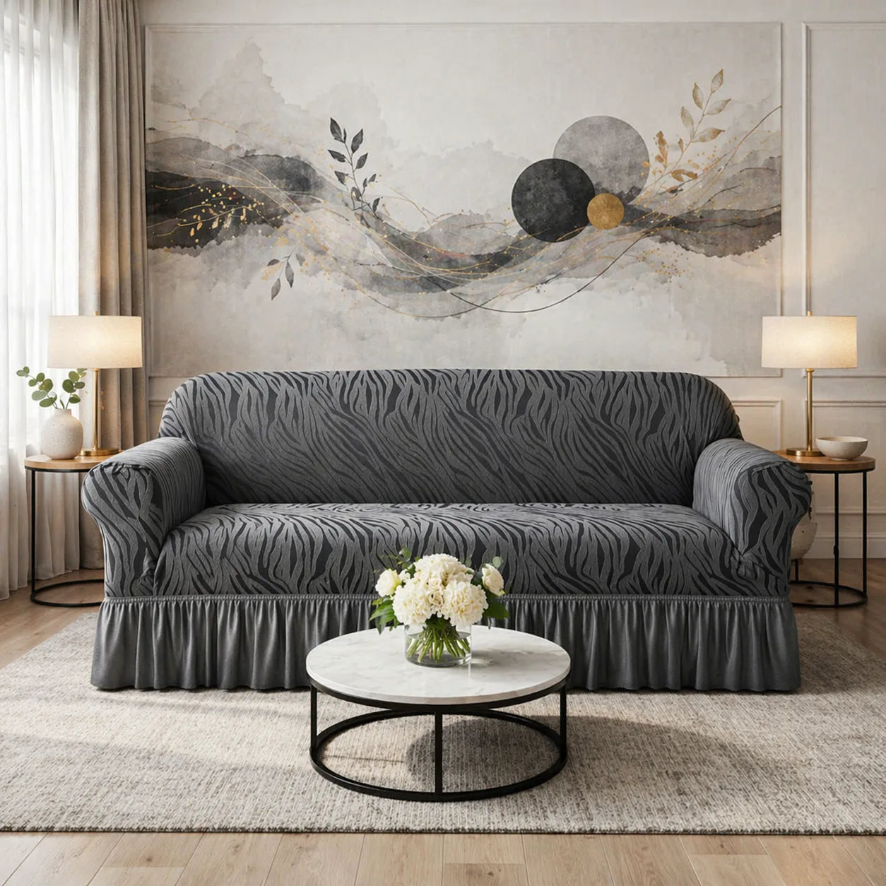 Zebra Stripe Gersey Sofa Covers