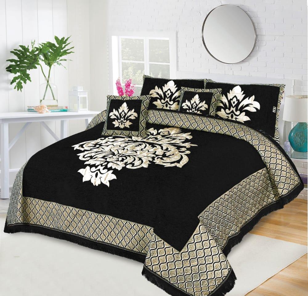 Velvet Jacquard Bed Sheet 5 Pcs set King Size