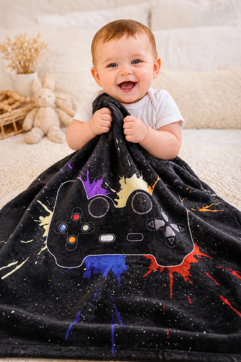 Kids Travel Fleece Blanket – Soft Printed Design – Size (38" x 28")