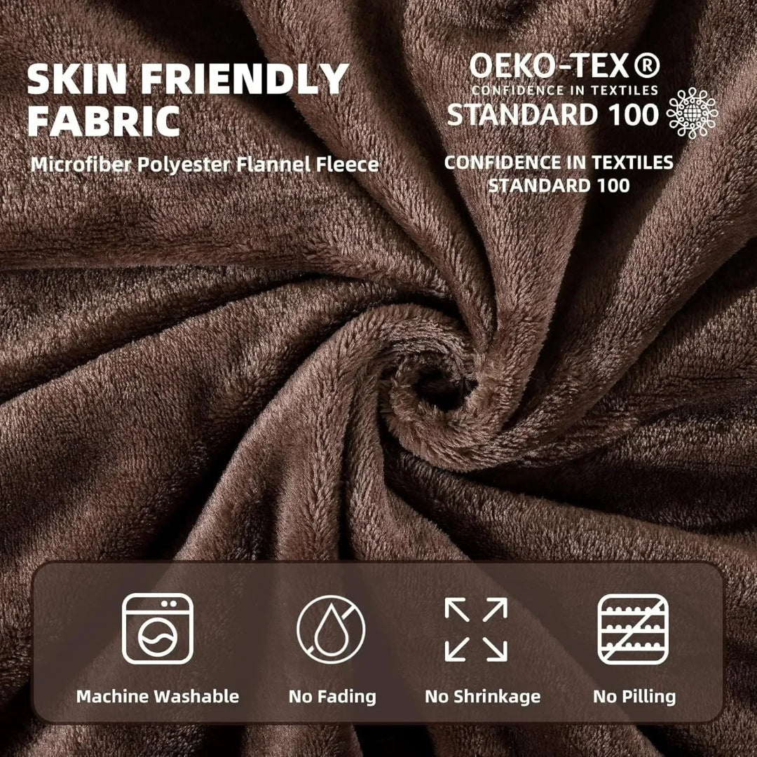 Premium Coral AC Fleece Funnel Blanket | Double Bed