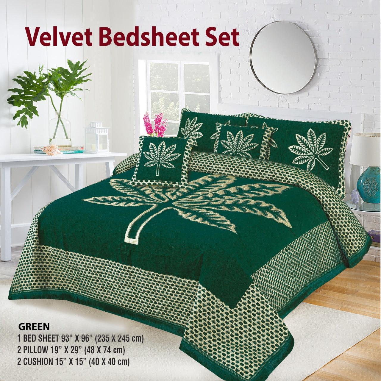 Velvet Jacquard Bed Sheet 5 Pcs set King Size
