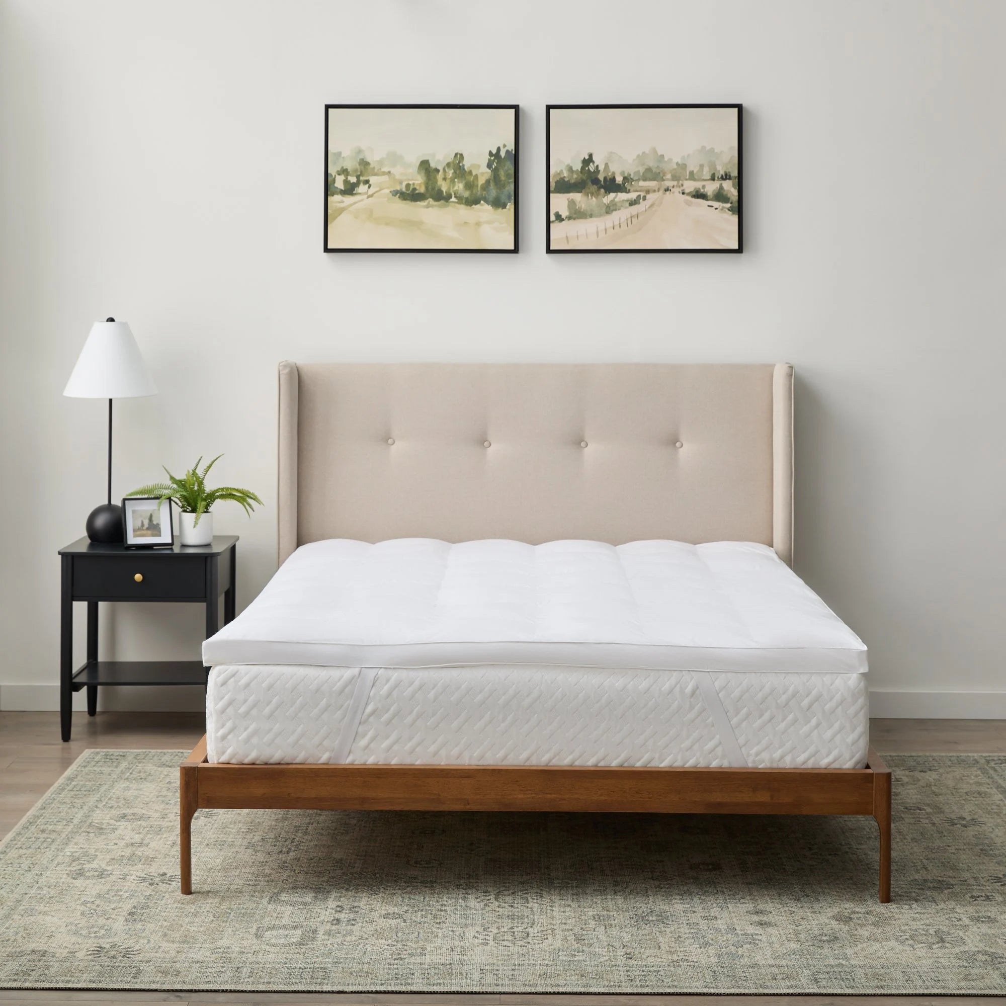 Square Quilted Mattress Topper (King 72 x 78 inches)