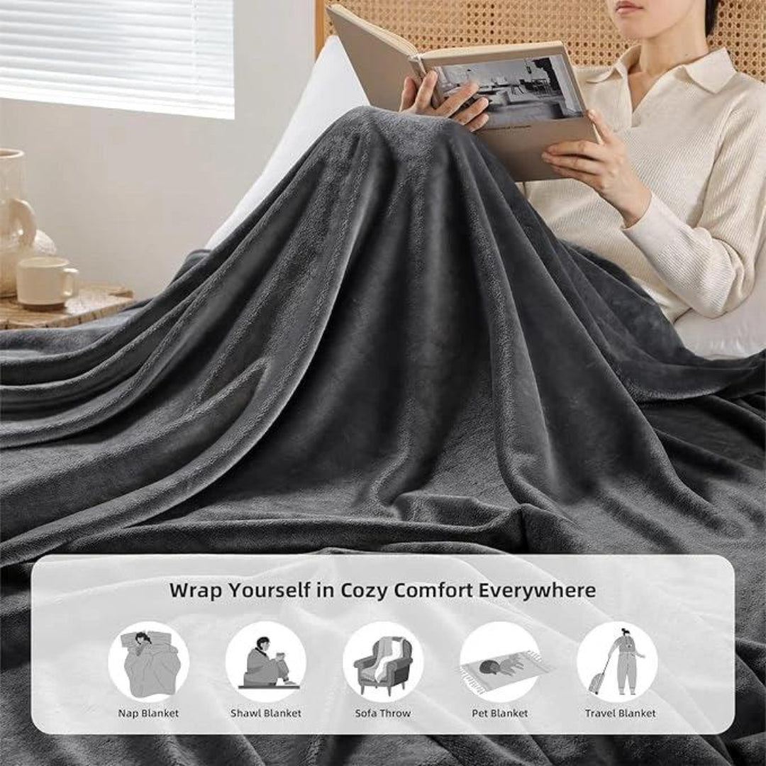 Premium Coral AC Fleece Funnel Blanket | Double Bed