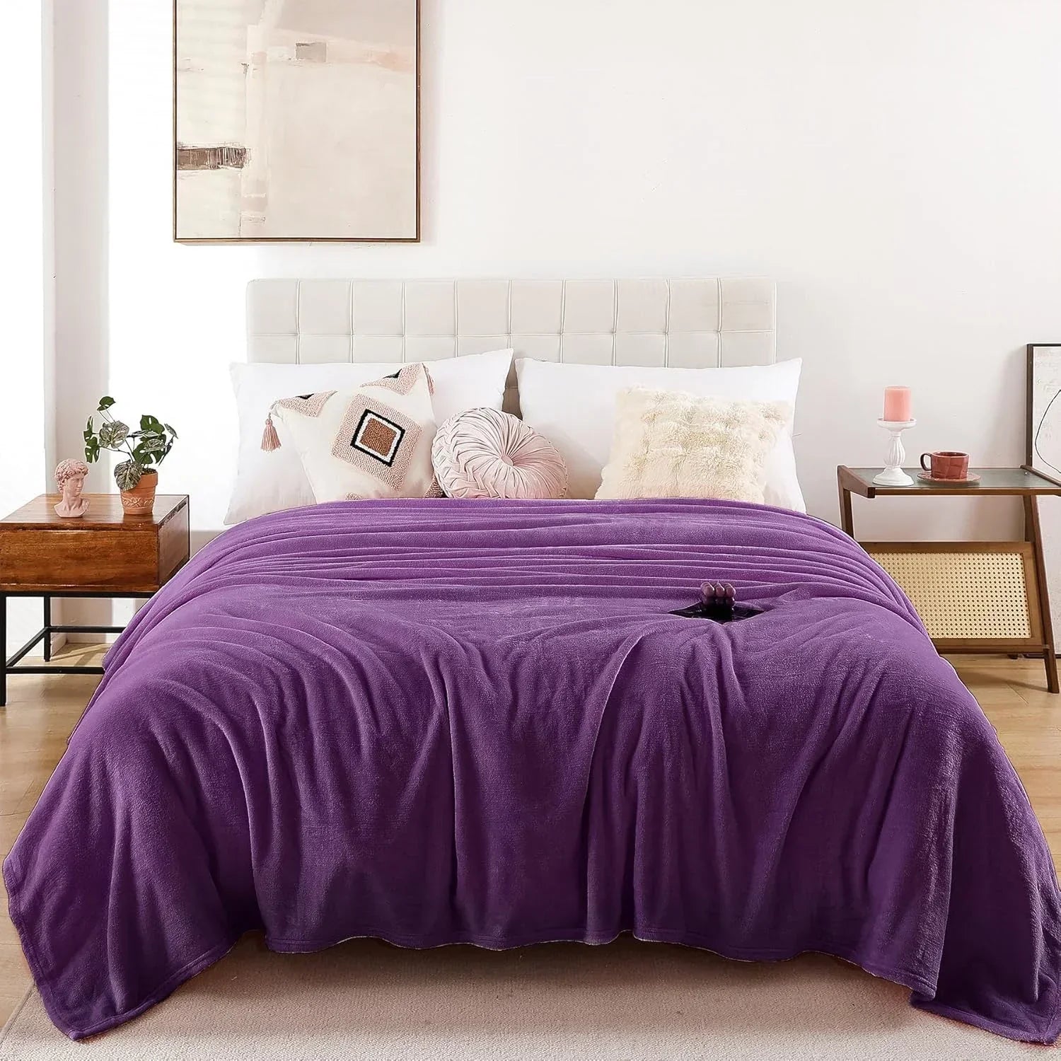 Purple AC Dyed Funnel Blanket in Coral Fleece